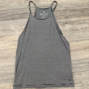 American Eagle Black and White Striped Tank